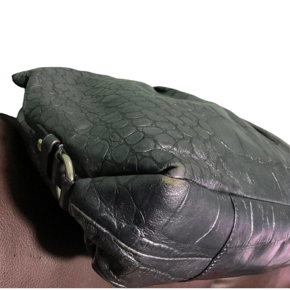 Coach Ashley F17661 Camel Bluish Gray Color Alligator Leather Carry all Tote Bag - Picture 6 of 13